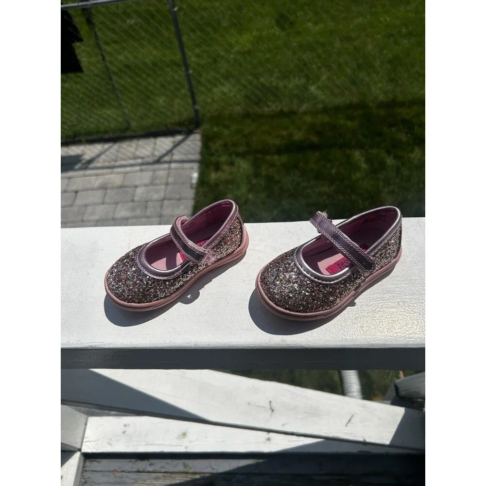Rachel Shoes Girls Pink Glitter Mary Jane Shoes Size 5 Toddler